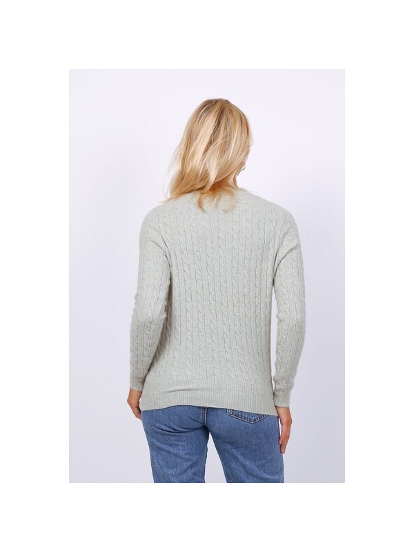 Pull torsadé col V manches longues