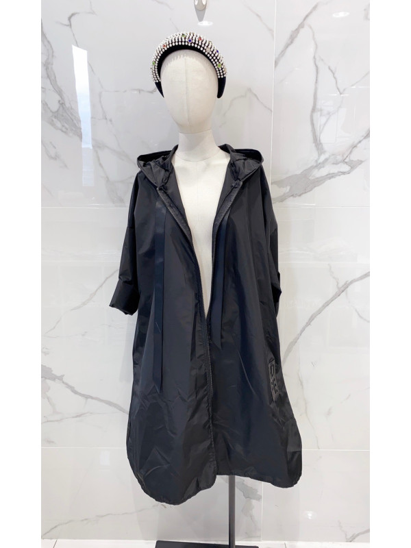 Long coupe-vent oversize à capuche