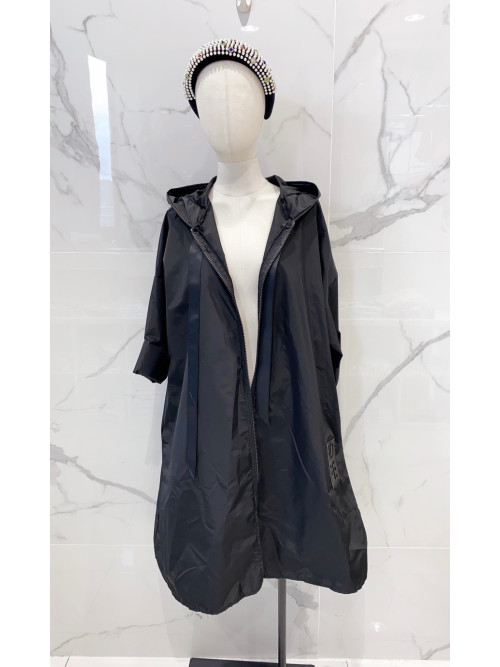 Long coupe-vent oversize à capuche