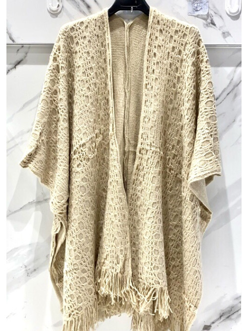 Poncho frangé