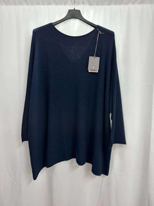 Pull oversized col V manches longues