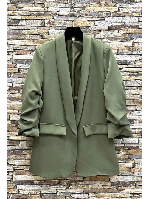 Veste tailleur manches longues remontées