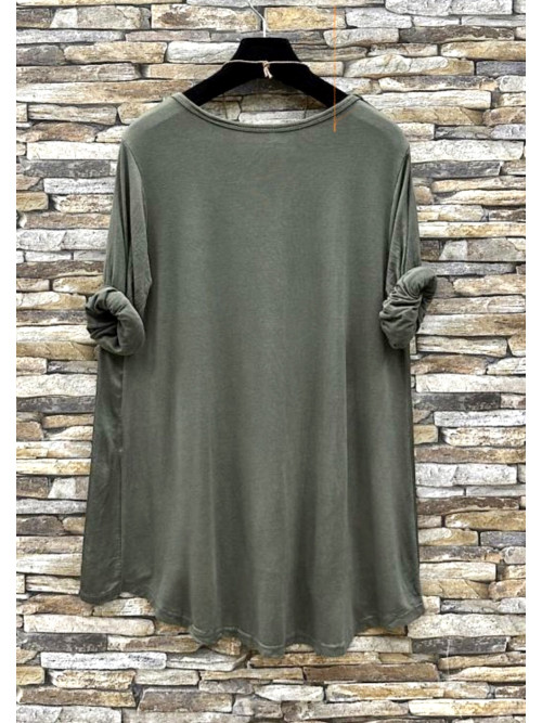 Top manches longues bi matière avec collier