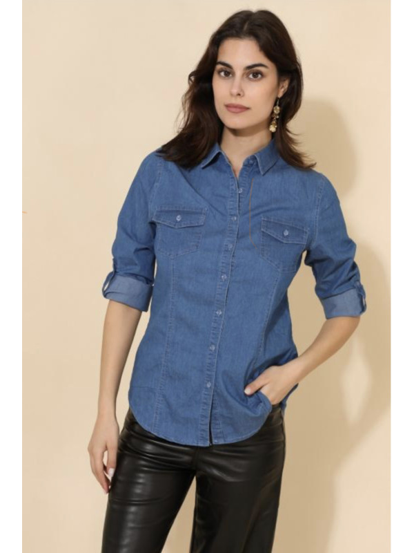 Chemise légère cintrée en jean