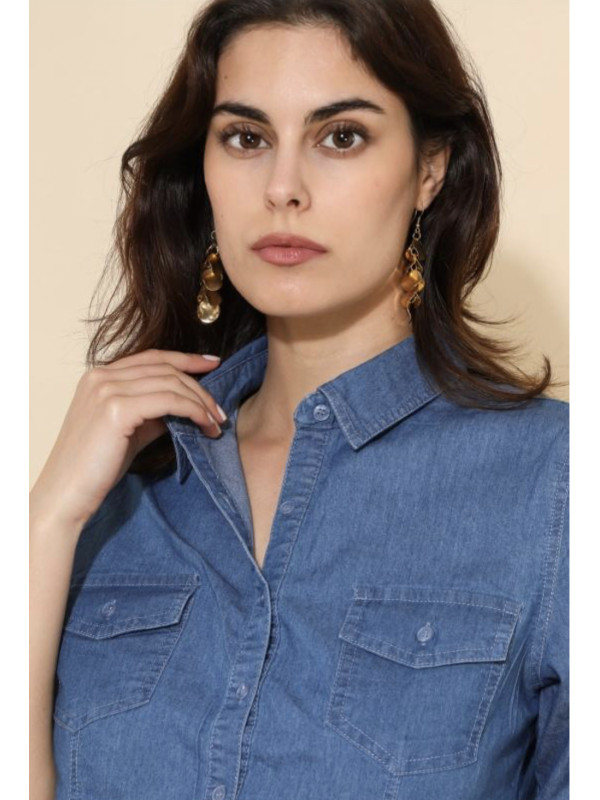 Chemise légère cintrée en jean