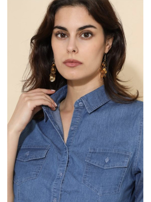 Chemise légère cintrée en jean