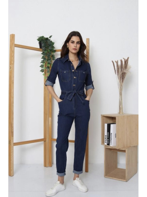 Combinaison pantalon en jean brut