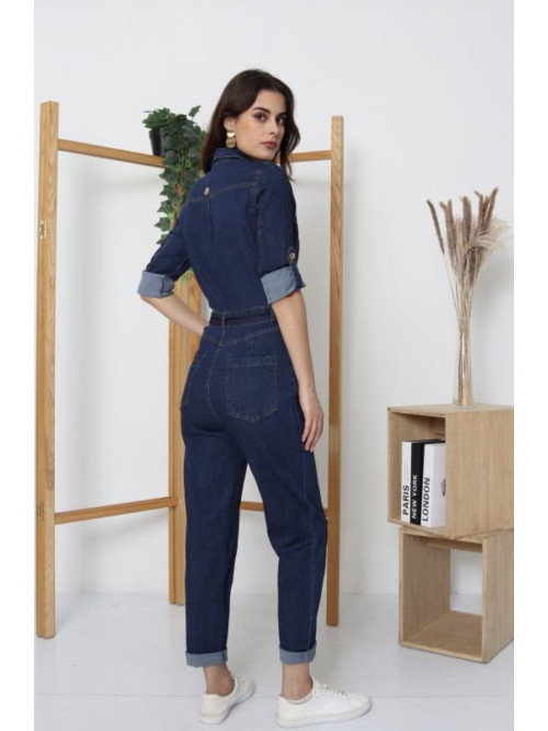 Combinaison pantalon en jean brut
