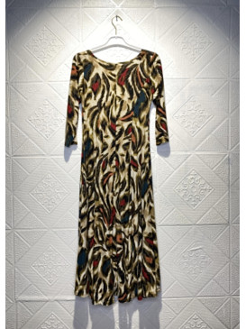 Robe longue évasée imprimée...