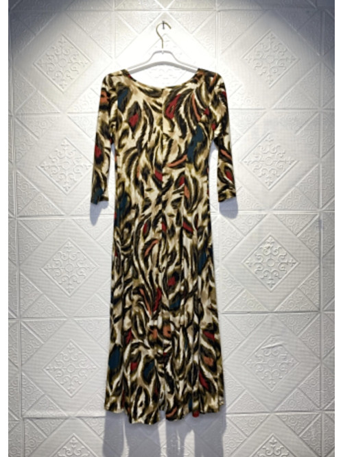 Robe longue évasée imprimée décolleté V