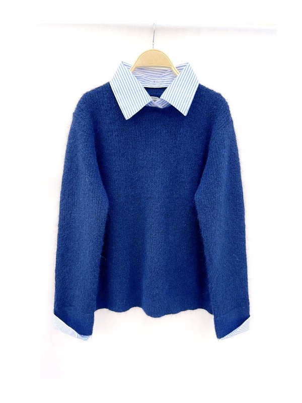 Pull col chemise amovible effet 2 en 1
