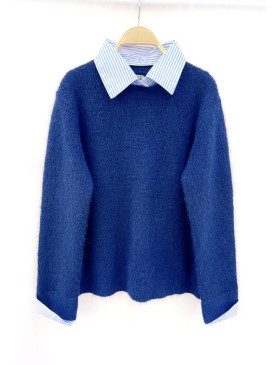 Pull col chemise amovible...