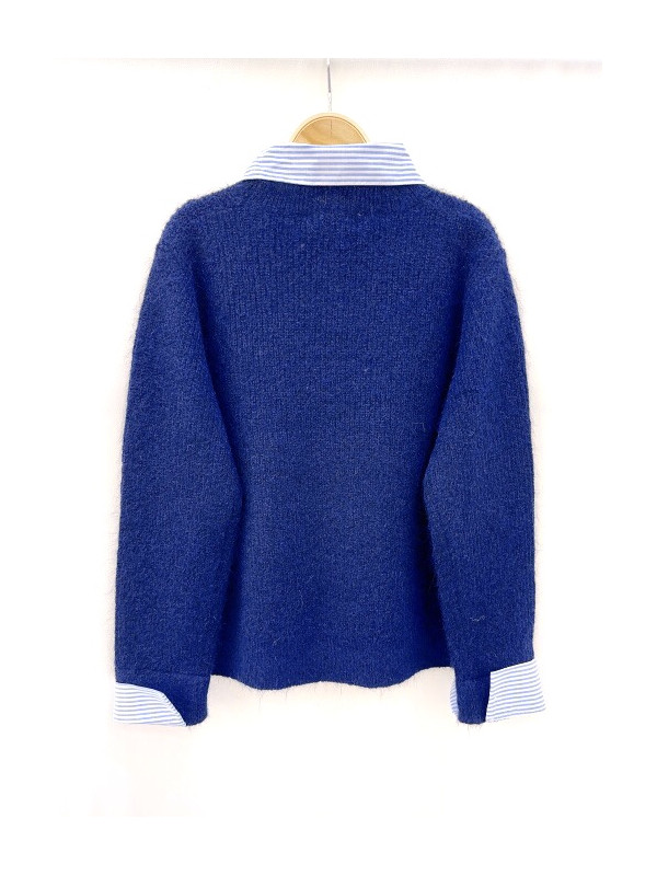 Pull col chemise amovible effet 2 en 1