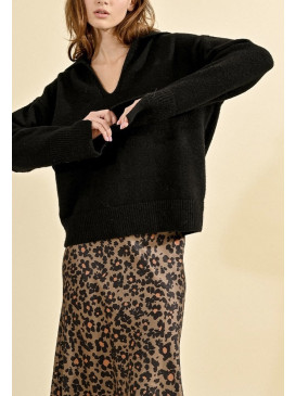 Pull col polo - Noir