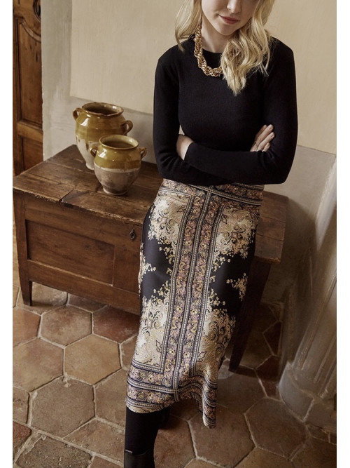 Pull chaussette col rond manches longues