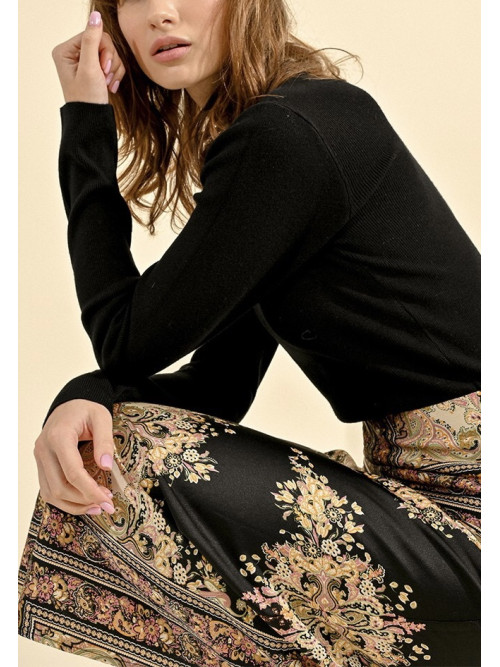 Pull chaussette col rond manches longues