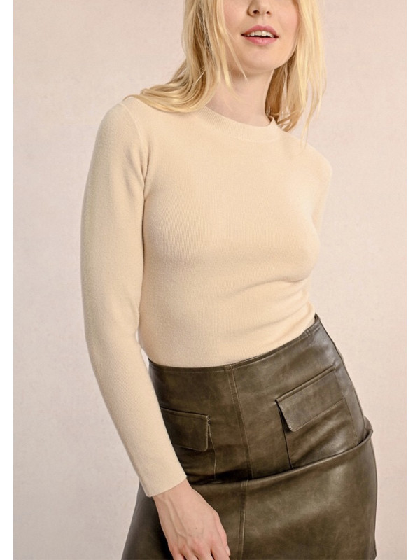 Pull chaussette col rond manches longues