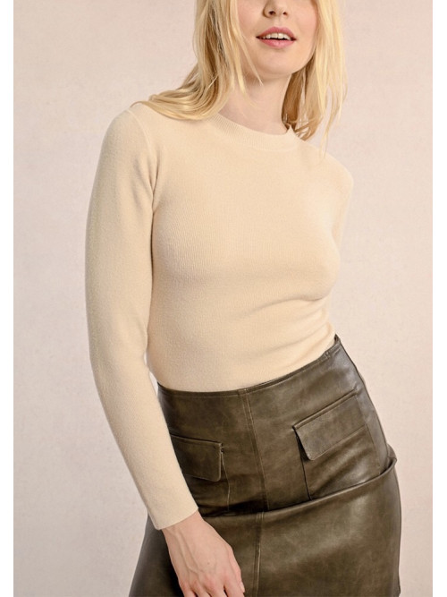 Pull chaussette col rond manches longues