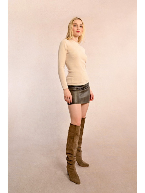Pull chaussette col rond manches longues