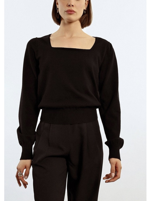Pull chaussette décolleté carré manches longues ballon