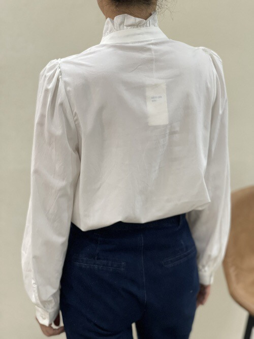 Chemise avec guipure ajourée manches longues