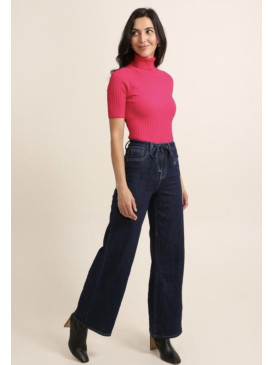Jeans brut wide leg - Bleu...