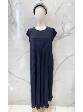 Robe longue plissée XL col...