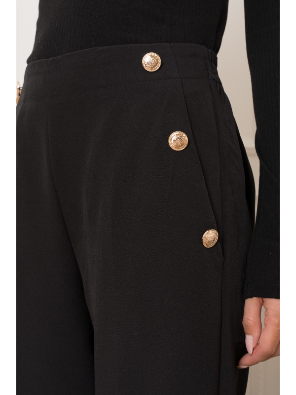 Pantalon à pont boutons dorés