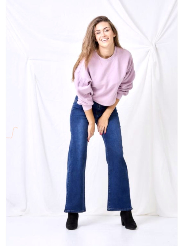 Jean brut wide leg push up