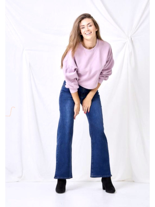 Jean brut wide leg push up