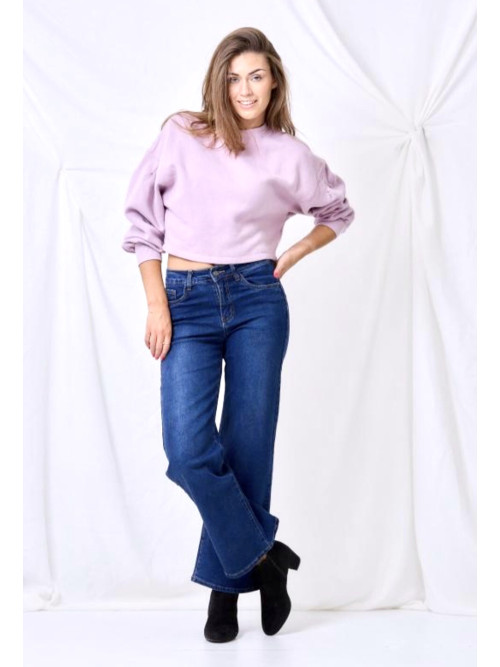 Jean brut wide leg push up