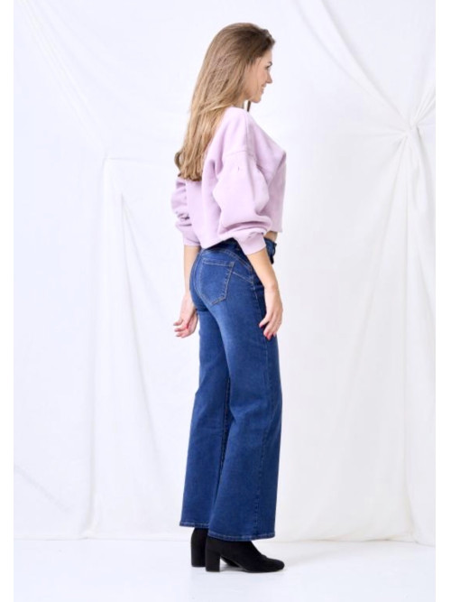Jean brut wide leg push up