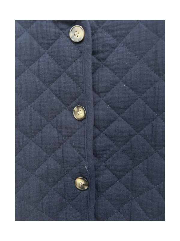 Veste matelassée col rond boutons