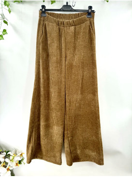Pantalon wide leg en...