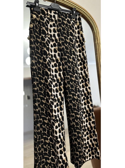 Pantalon à pont et boutons dorés