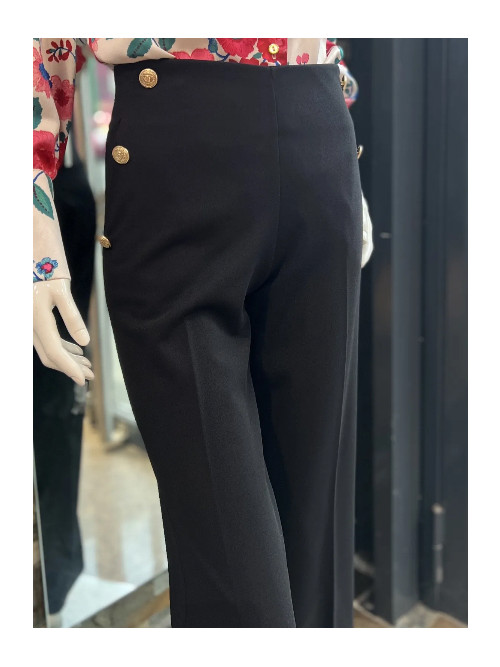 Pantalon à pont et boutons dorés