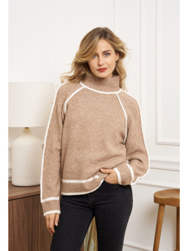 Pull col montant et bords...