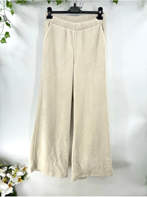 Pantalon wide leg en velours grosses côtes
