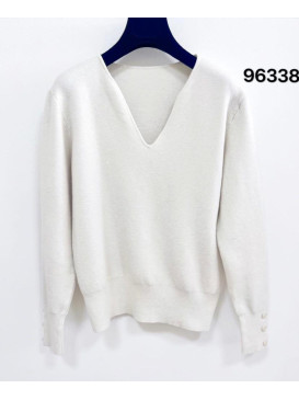 Pull court col tunisien - Ecru