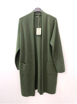 Gilet long oversized bord à...