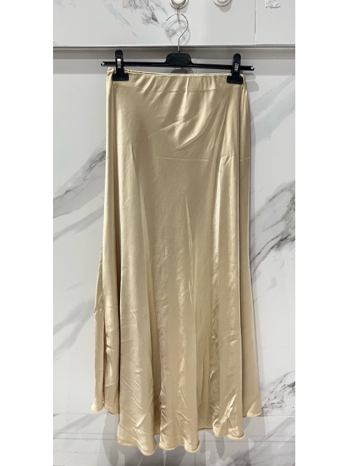 Jupe longue en satin unie