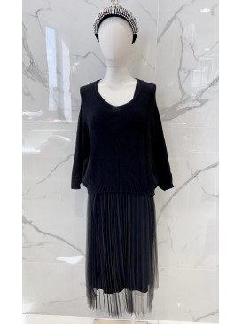 Robe longue plissée sans...