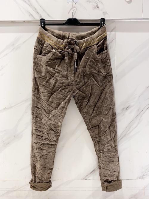 Pantalon en velours mille raies