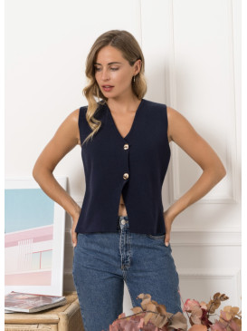 Gilet sans manche boutons...