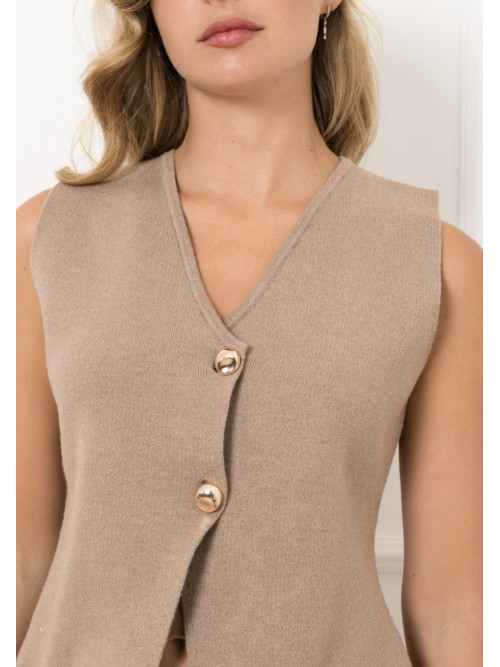 Gilet sans manche boutons dorés