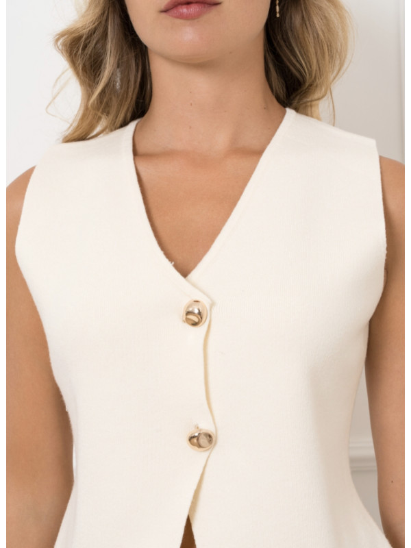 Gilet sans manche boutons dorés