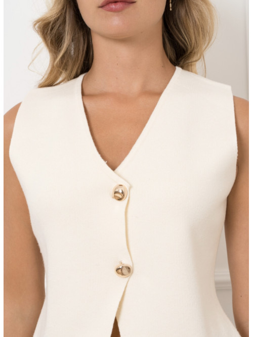 Gilet sans manche boutons dorés