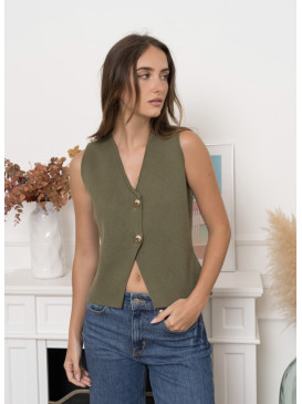 Gilet sans manche boutons...