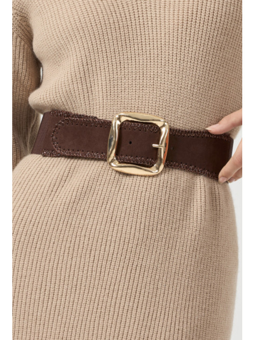Ceinture élastique à boucle dorée