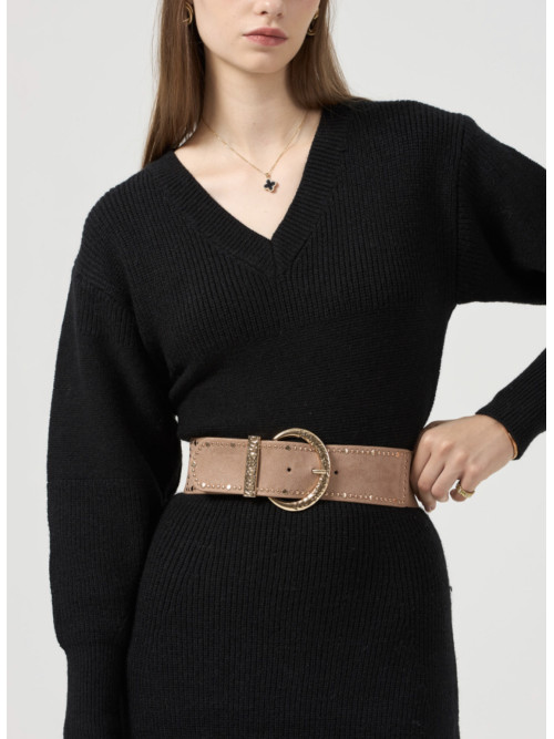 Ceinture élastique à boucle dorée
